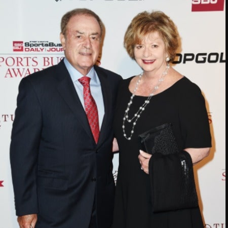 Linda Anne Stamaton with her husband, Al Michaels